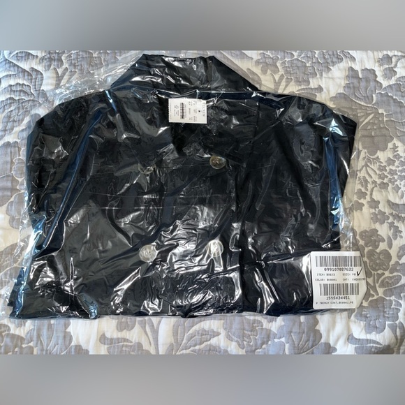 J. Crew Factory Womens Petite Trench Coat BO623 Black - Picture 6 of 8